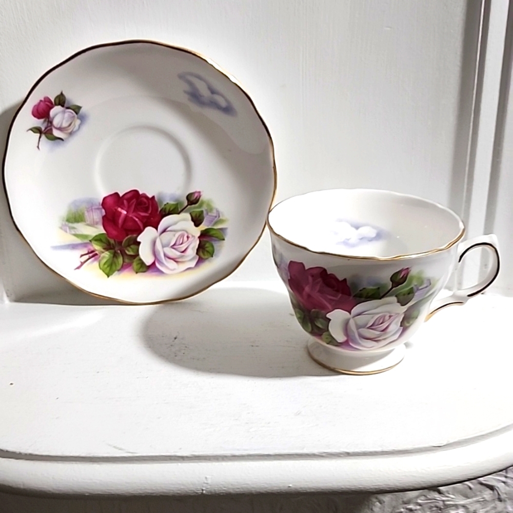 Royal Osborne Bone China Tea Cup And Saucer Made In England